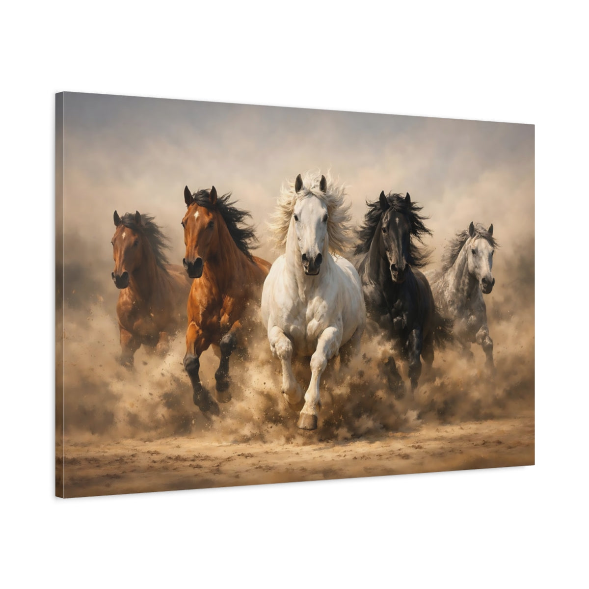 Running Horses Animals - Canvas Wall Art Print