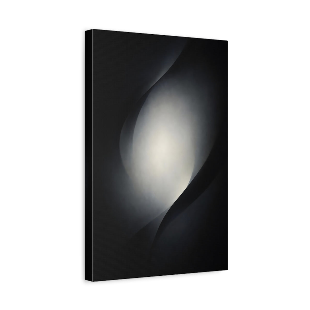 Abstract Light Monochrome Curves - Canvas Wall Art Print