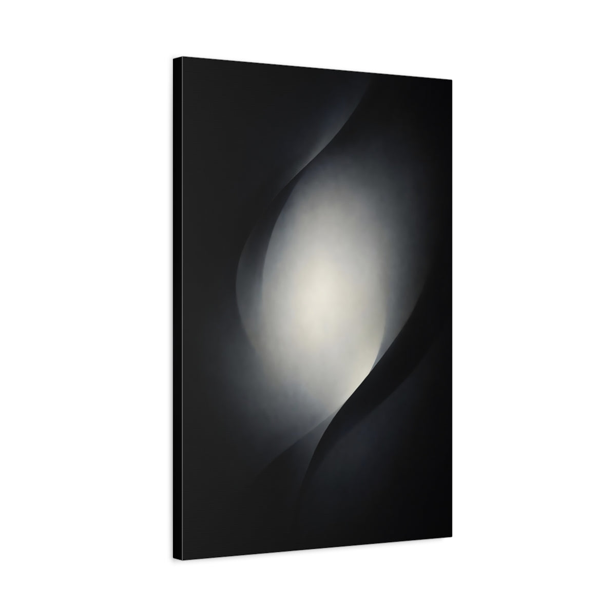 Abstract Light Monochrome Curves - Canvas Wall Art Print