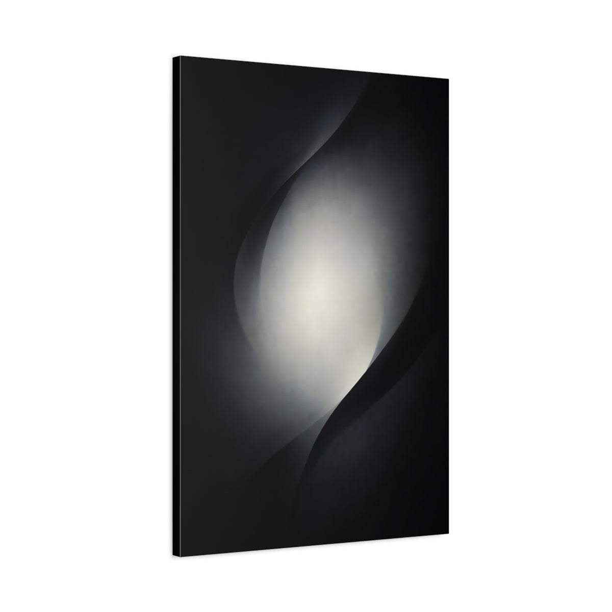Abstract Light Monochrome Curves - Canvas Wall Art Print