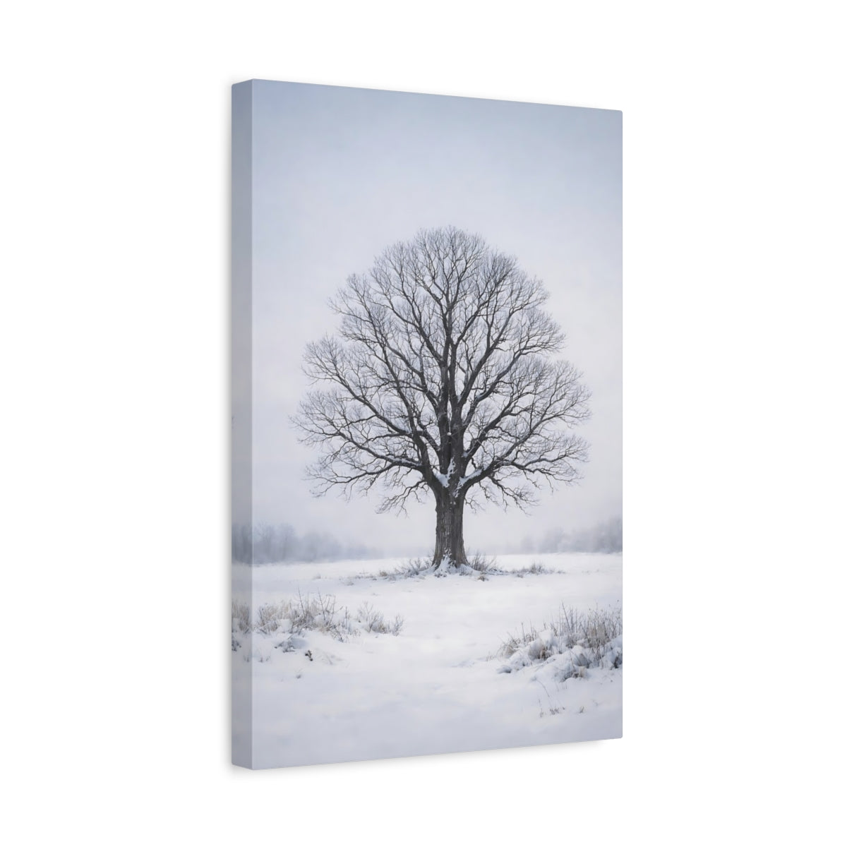 Side Mockup 4. Nature Winter Tree Winter Landscape shown as stretched canvas wall art