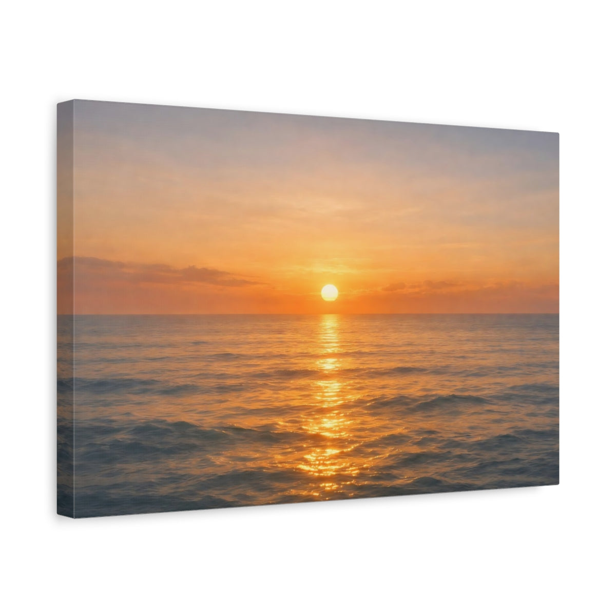 Golden Glow Sunset Ocean Nature - Canvas Wall Art Print