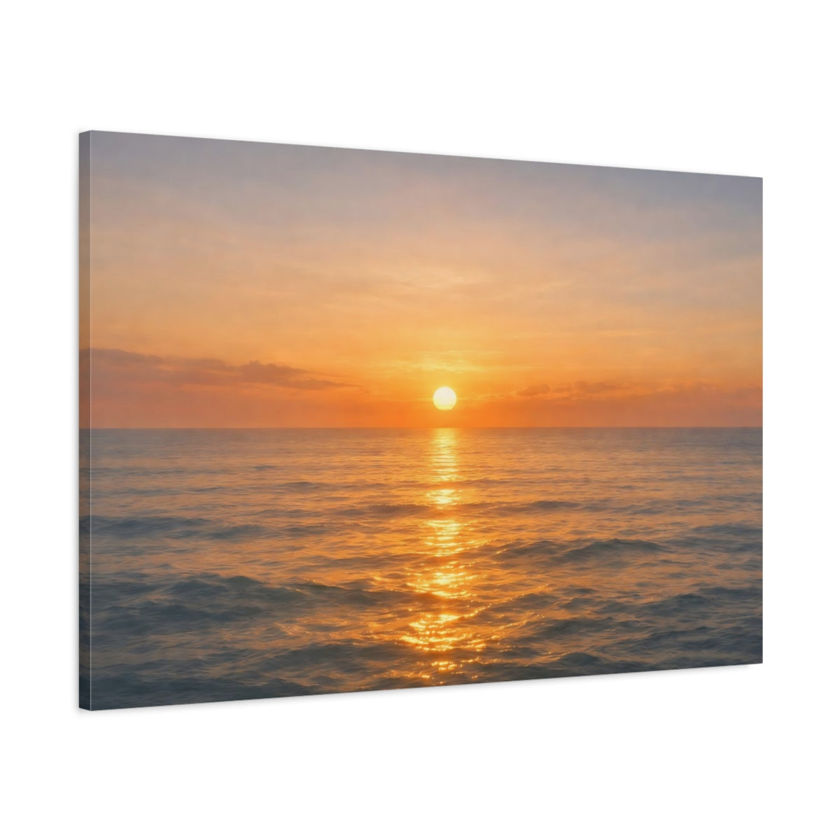 Golden Glow Sunset Ocean Nature - Canvas Wall Art Print