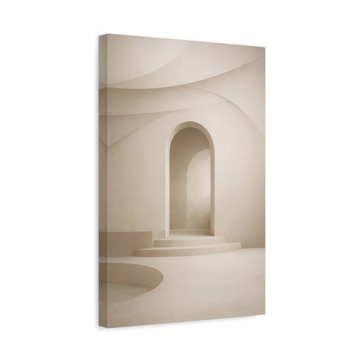 Abstract Archway Beige - Canvas Wall Art Print