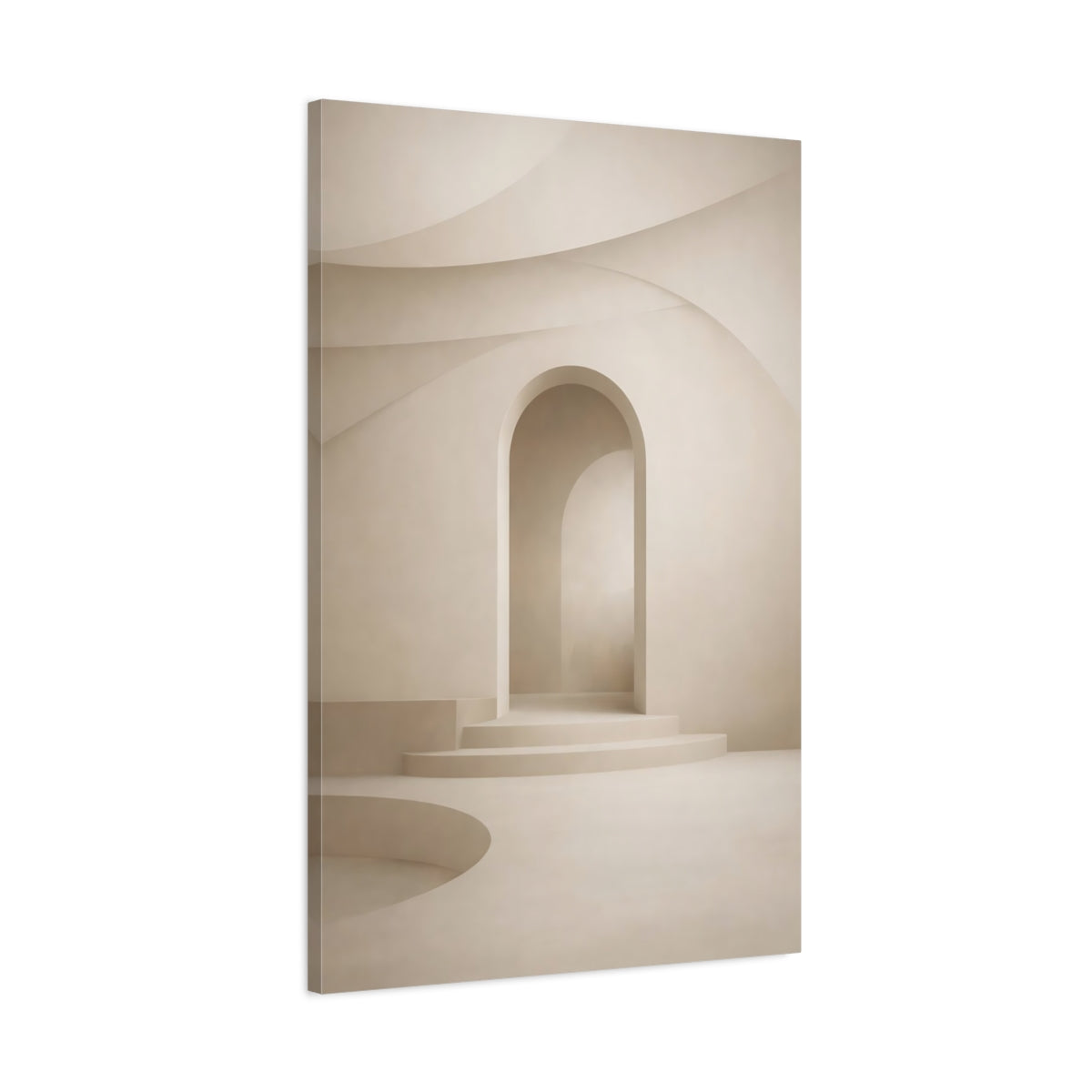 Abstract Archway Beige - Canvas Wall Art Print