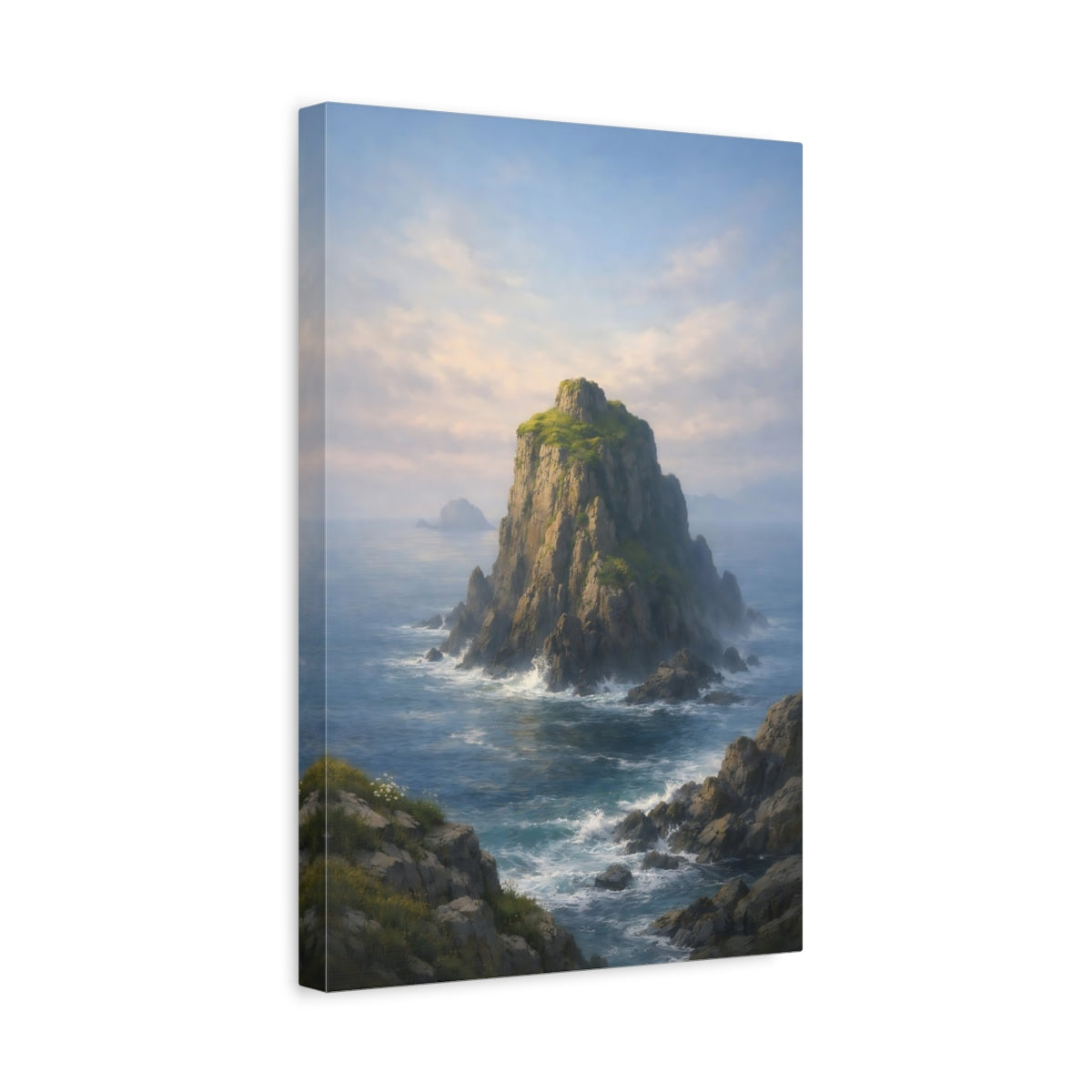 Nature Rocky Island Ocean Rockscape - Canvas Wall Art Print