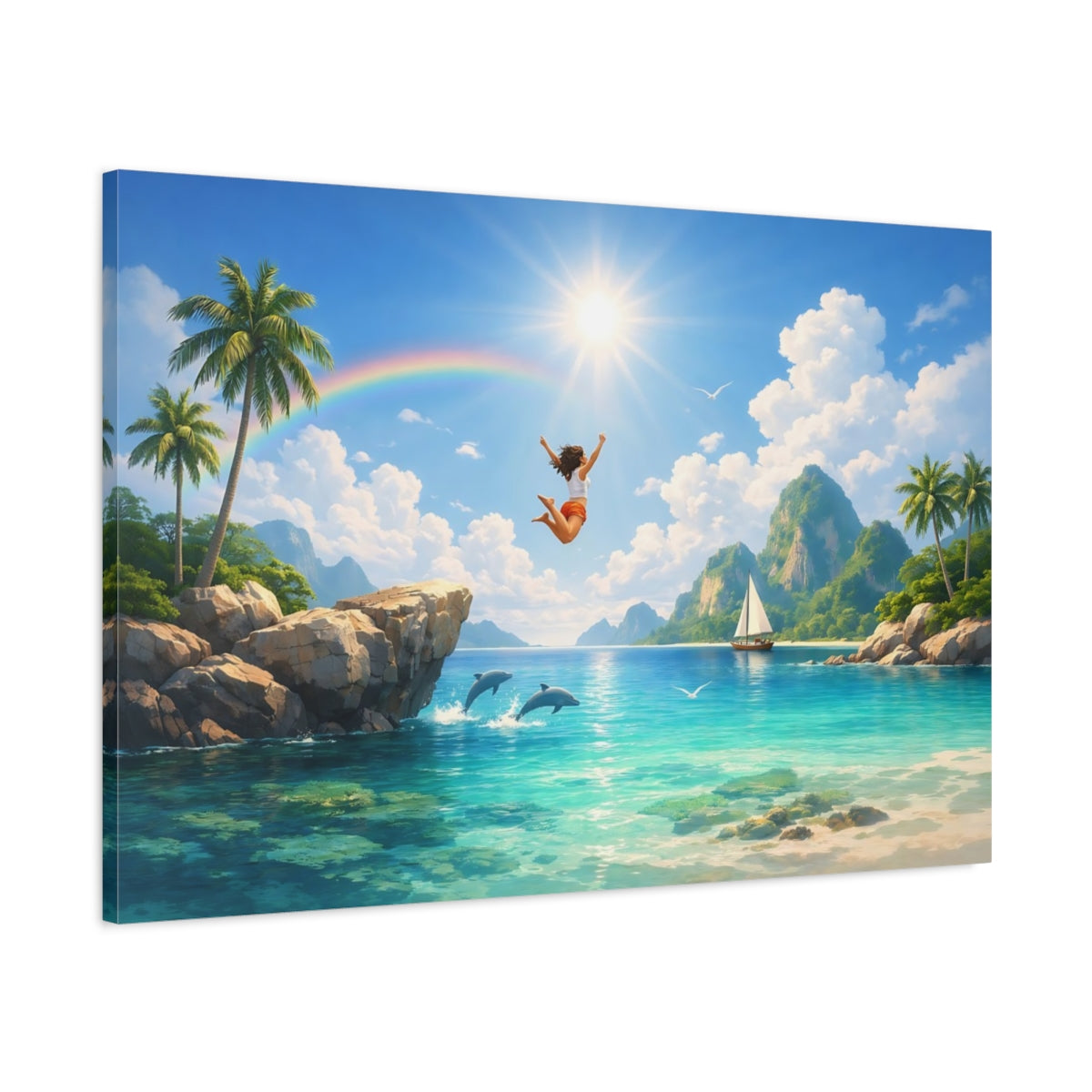 Lagon tropical Plage Nature - Impression sur toile