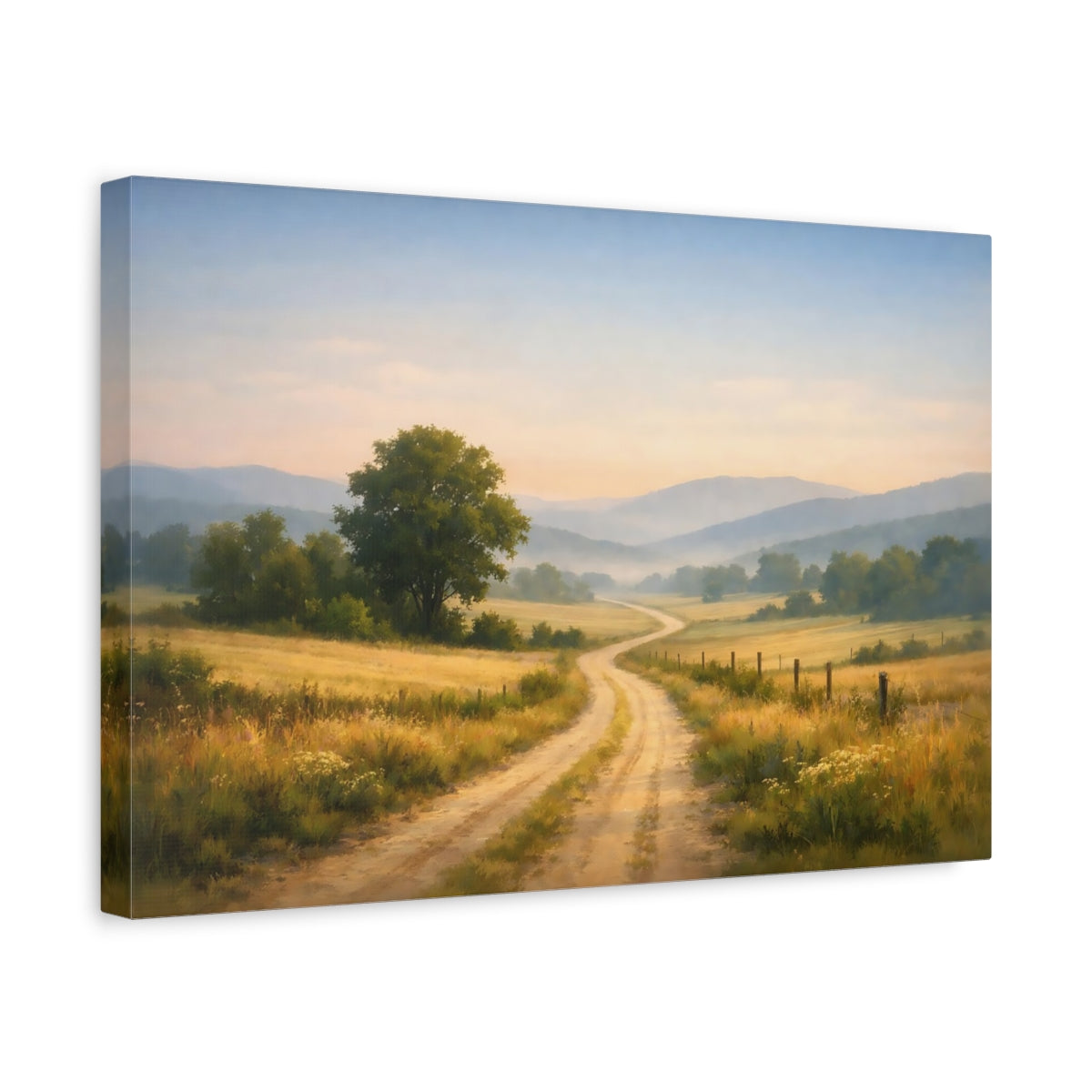 Nature Country Road Map - Canvas Wall Art Print
