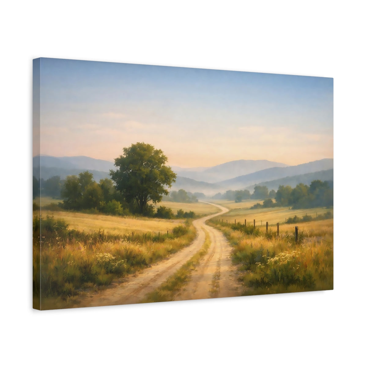 Nature Country Road Map - Canvas Wall Art Print