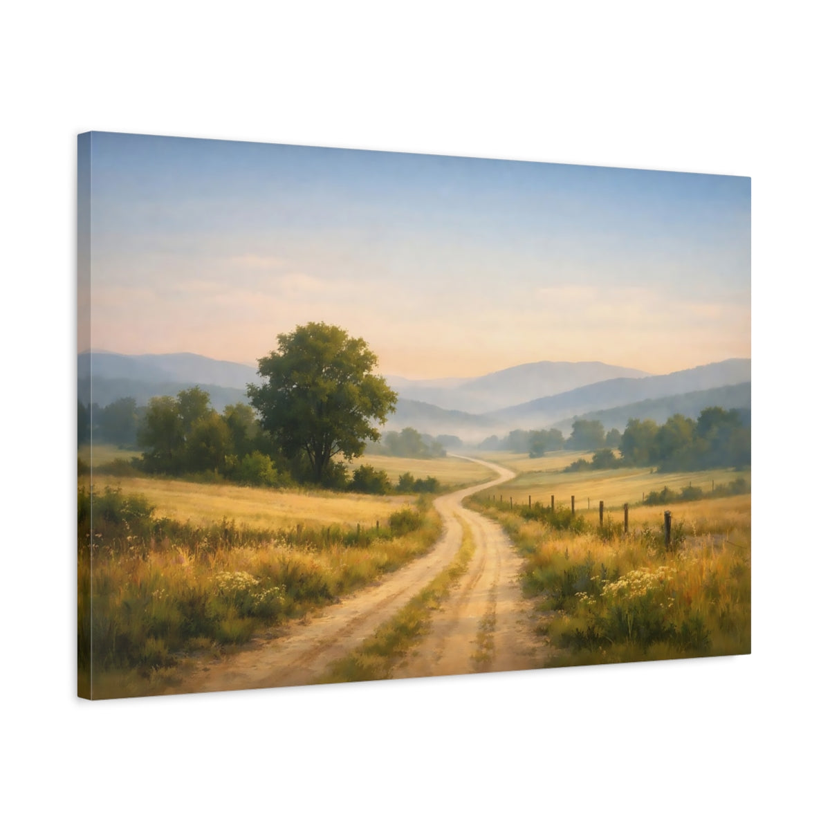 Nature Country Road Map - Canvas Wall Art Print