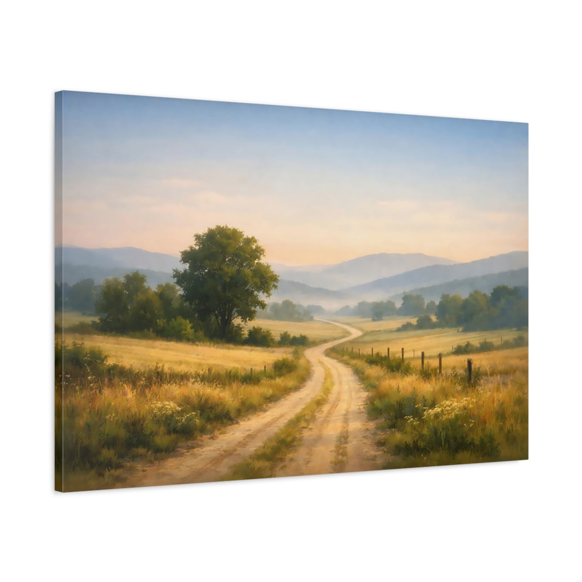 Nature Country Road Map - Canvas Wall Art Print