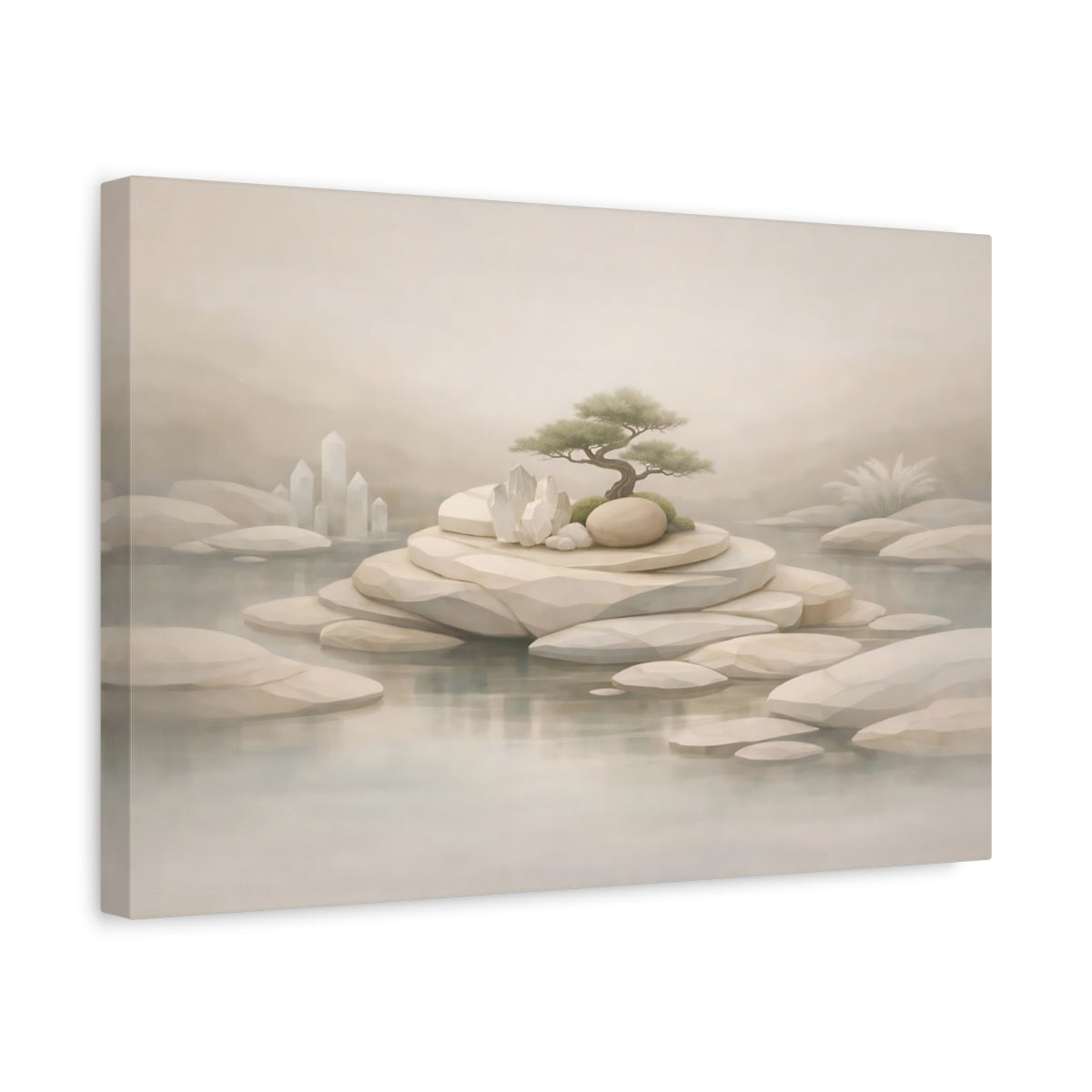 Garden Neutral Bonsai Tree Nature - Canvas Wall Art Print