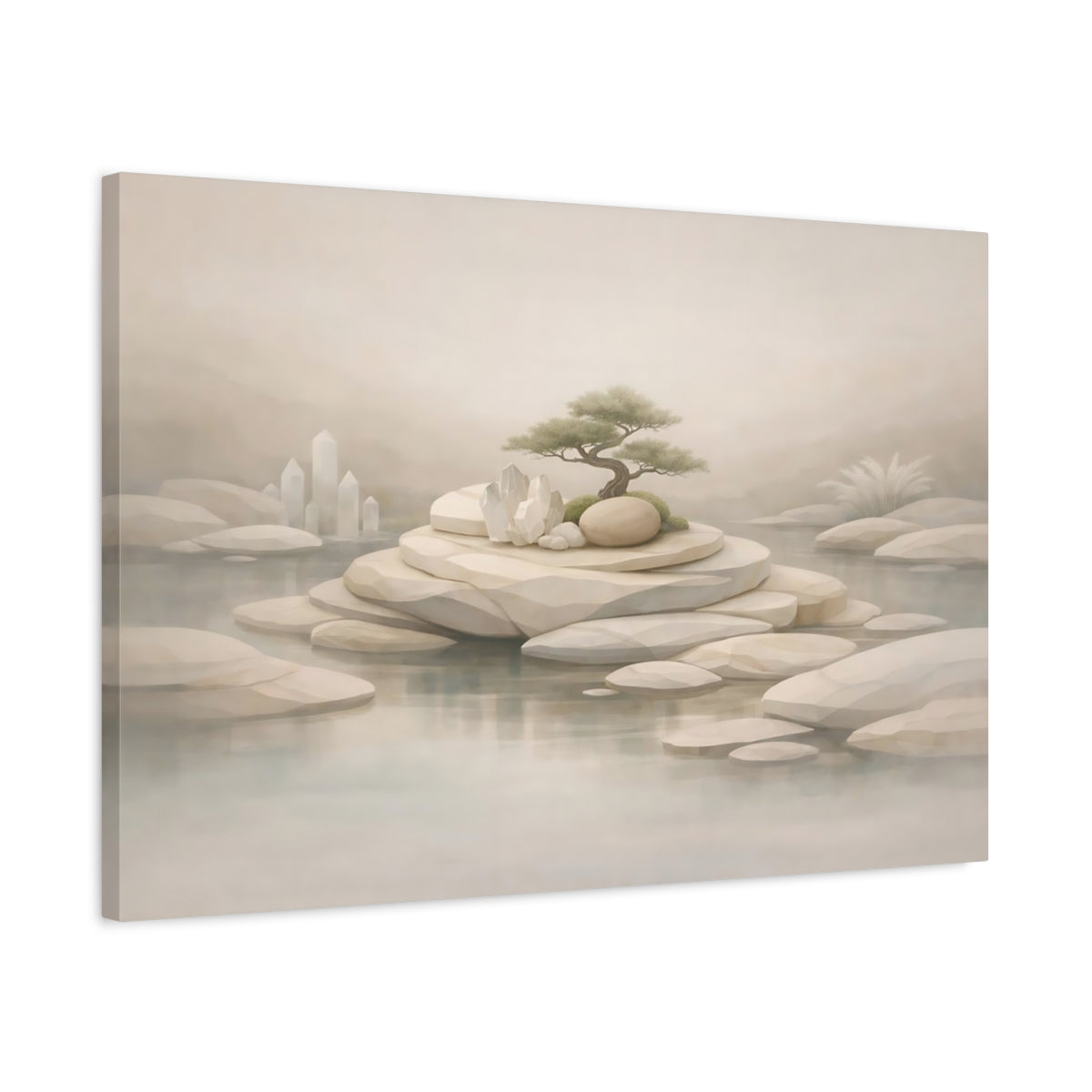 Garden Neutral Bonsai Tree Nature - Canvas Wall Art Print