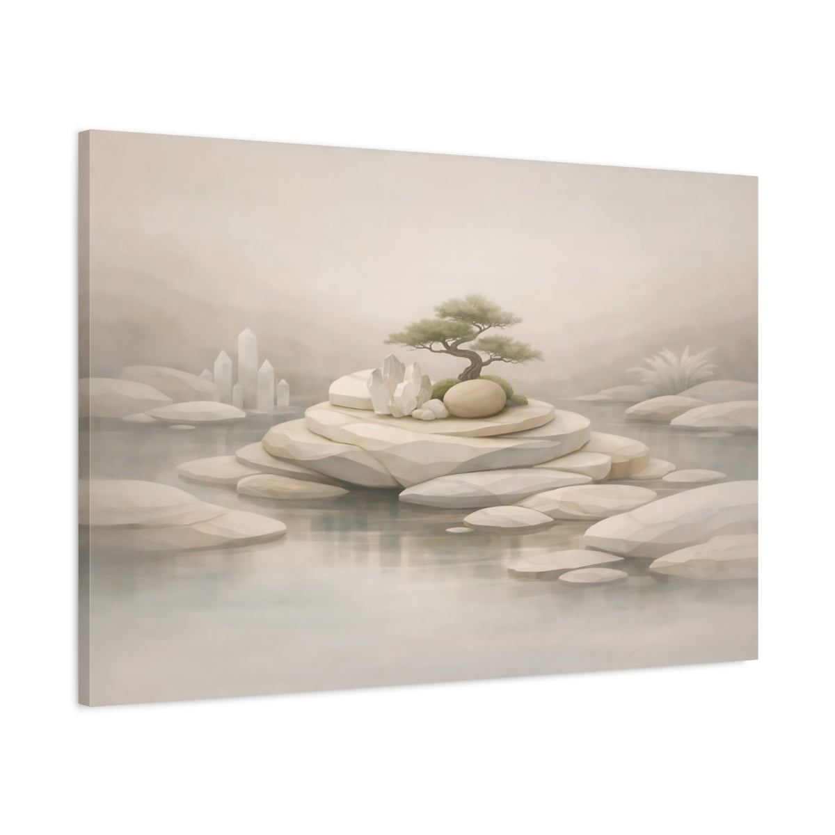 Garden Neutral Bonsai Tree Nature - Canvas Wall Art Print