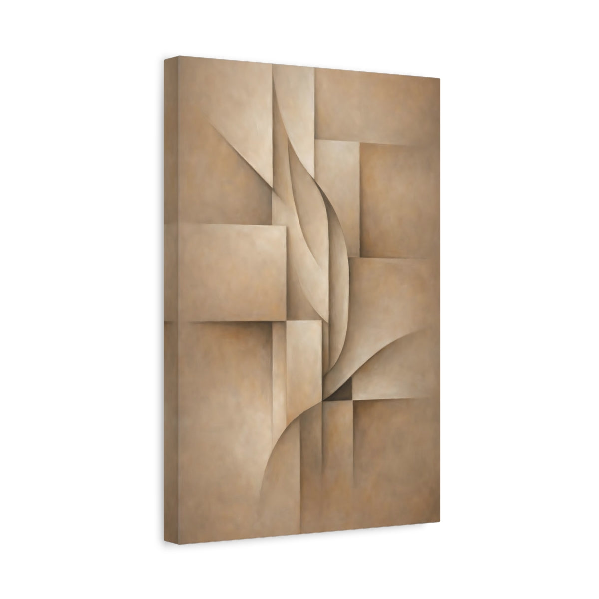 Side Mockup 4. Abstract Abstract Shapes Neutral Abstract shown as stretched canvas wall art