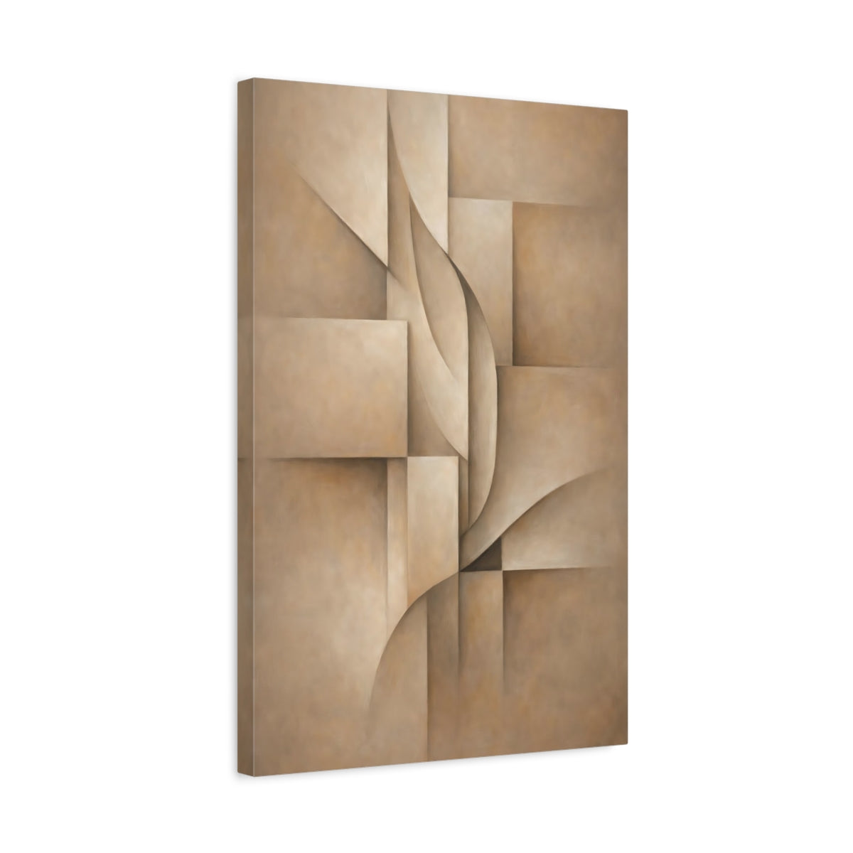 Side Mockup 3. Abstract Abstract Shapes Neutral Abstract shown as stretched canvas wall art