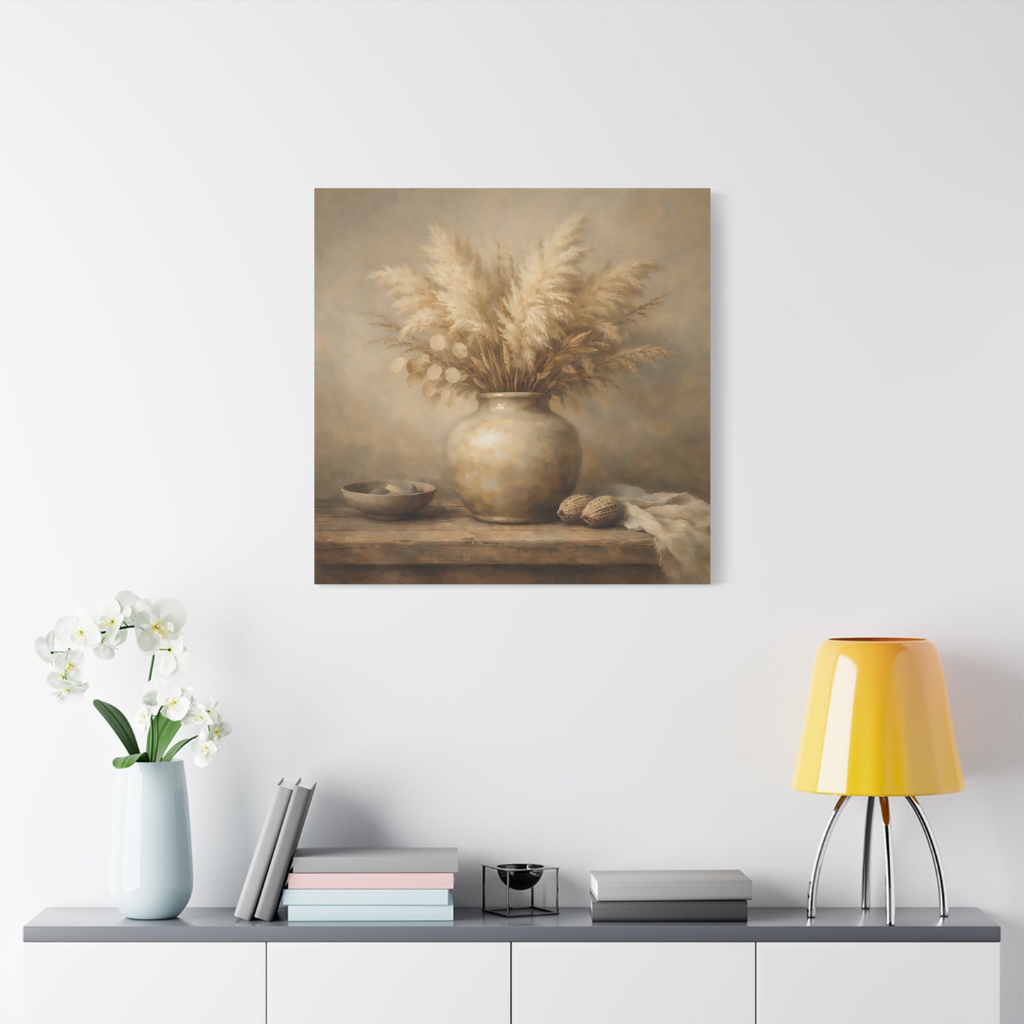 Nature Pampas Grass Brown And Beige - Canvas Wall Art Print