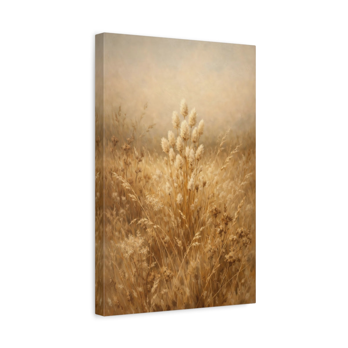Side Mockup 4. Nature Dried Grass Golden Grasses shown as stretched canvas wall art