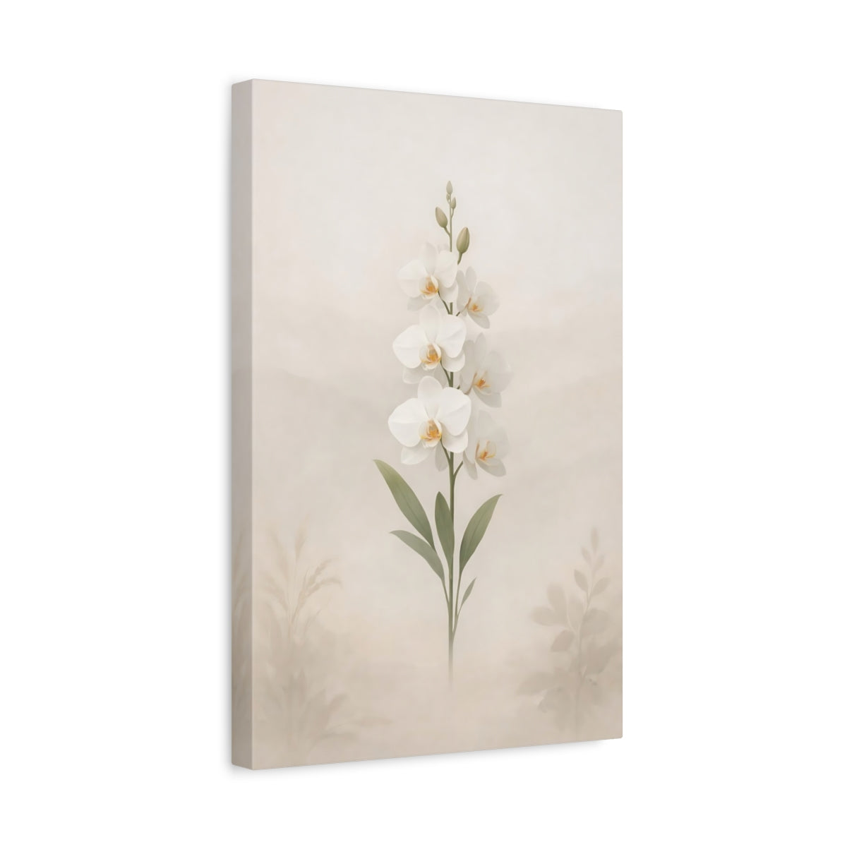 Floral Orchid White - Canvas Wall Art Print