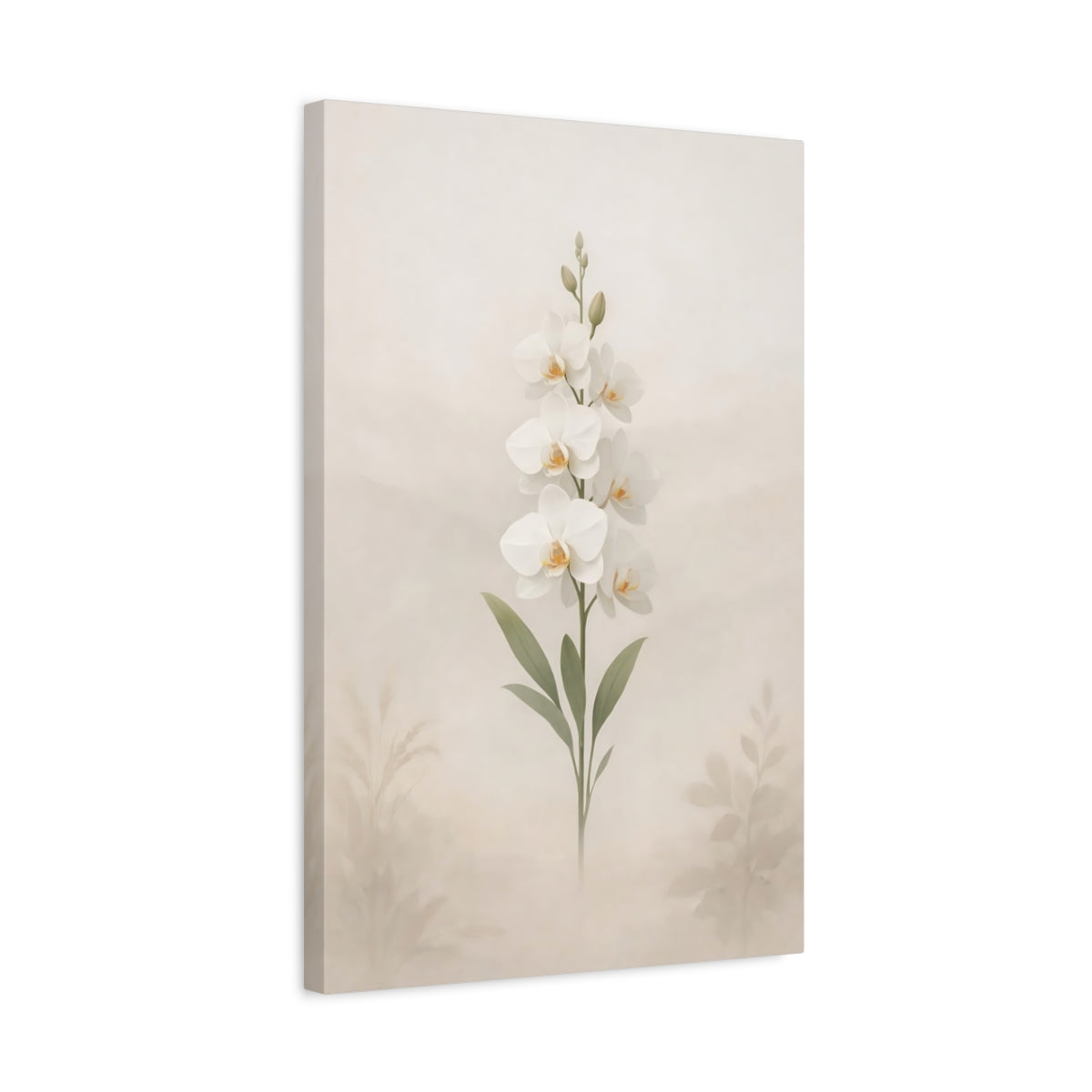 Floral Orchid White - Canvas Wall Art Print