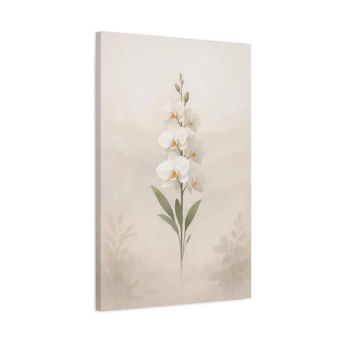 Floral Orchid White - Canvas Wall Art Print