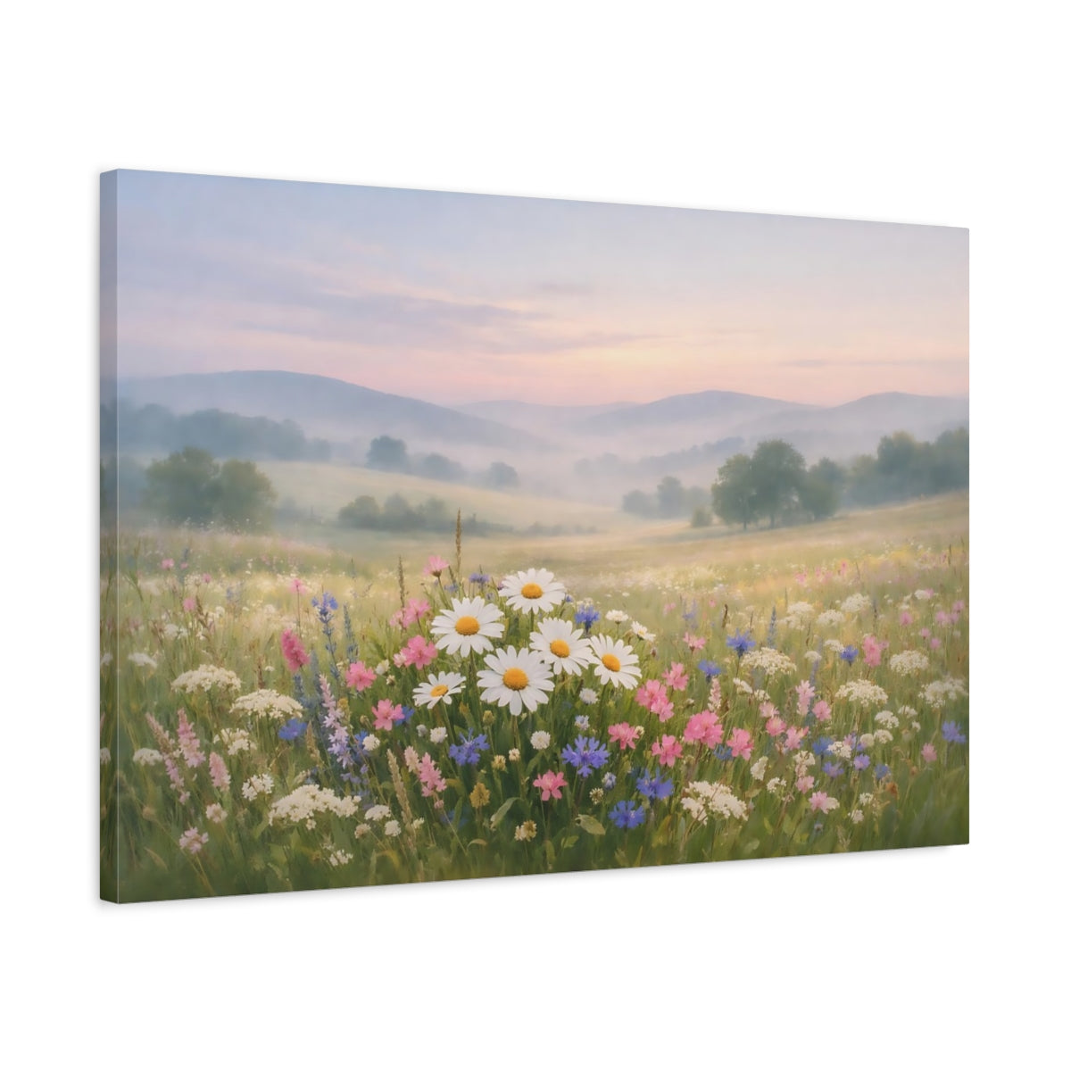 Campagne de fleurs sauvages éthérées - Impression sur toile murale