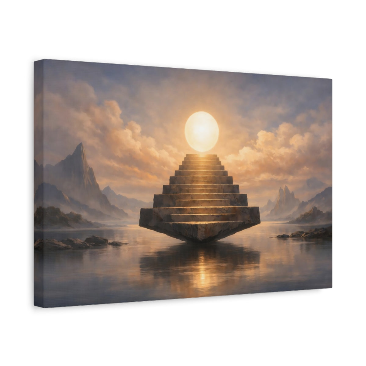 Landscape Dramatic Floating Staircase Fairytale - Canvas Wall Art Print