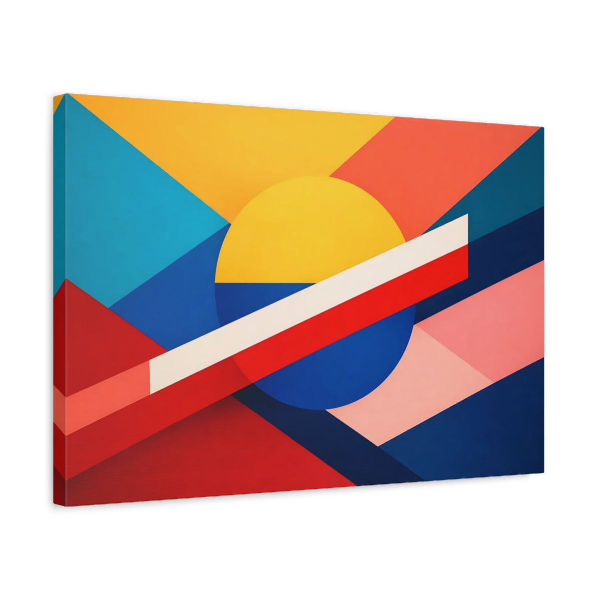 Modern Color Block Art Geometric Shapes Abstract - Canvas Wall Art Print