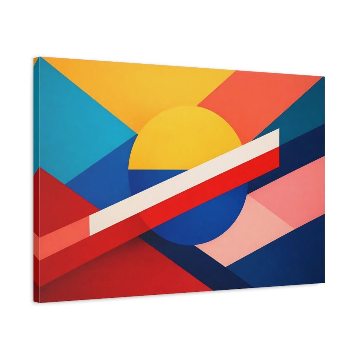 Modern Color Block Art Geometric Shapes Abstract - Canvas Wall Art Print