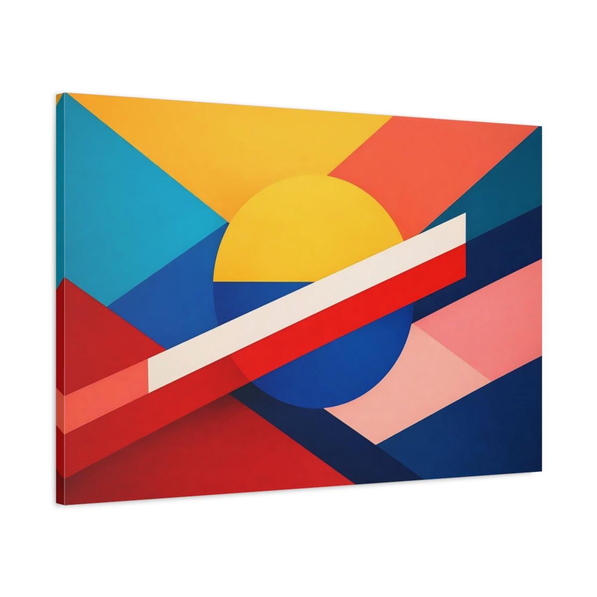 Modern Color Block Art Geometric Shapes Abstract - Canvas Wall Art Print
