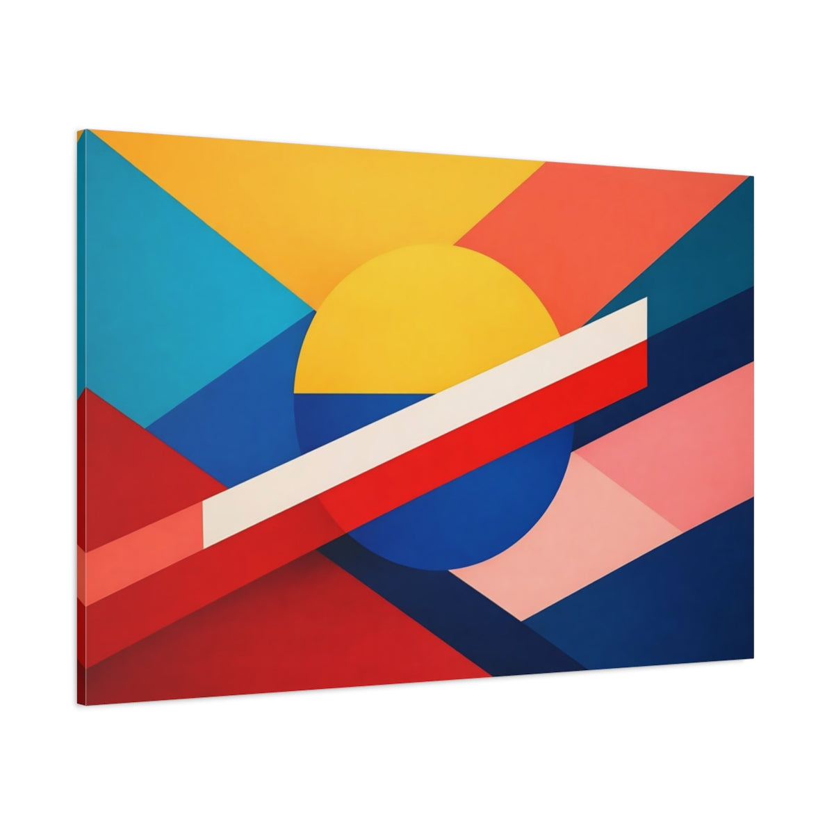Modern Color Block Art Geometric Shapes Abstract - Canvas Wall Art Print