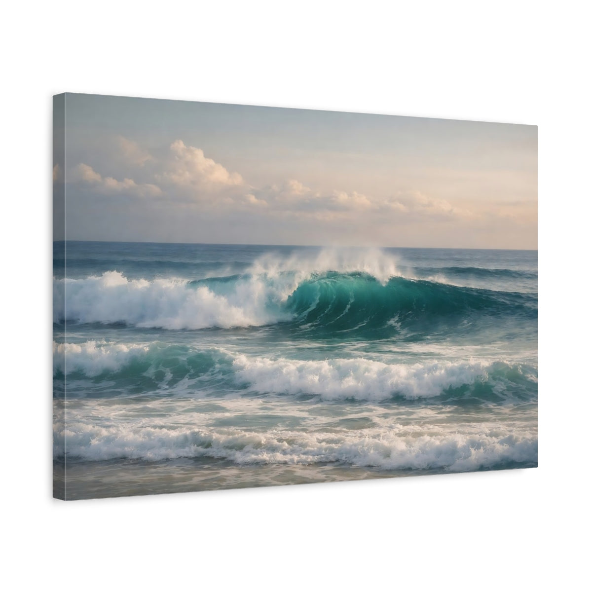 Modern Ocean Waves Wave Nature - Canvas Wall Art Print