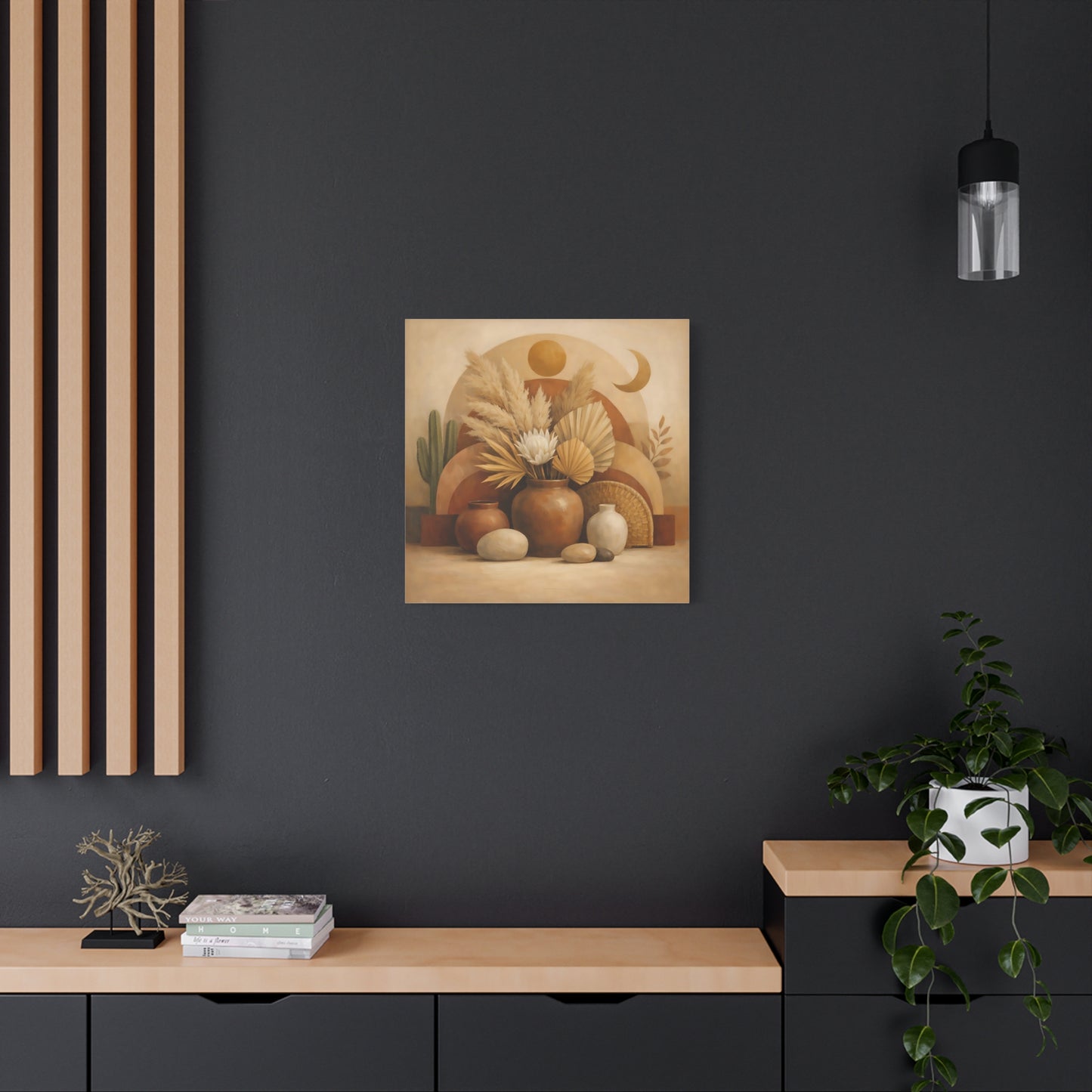 Nature Boho Still Life Brown And Beige - Canvas Wall Art Print