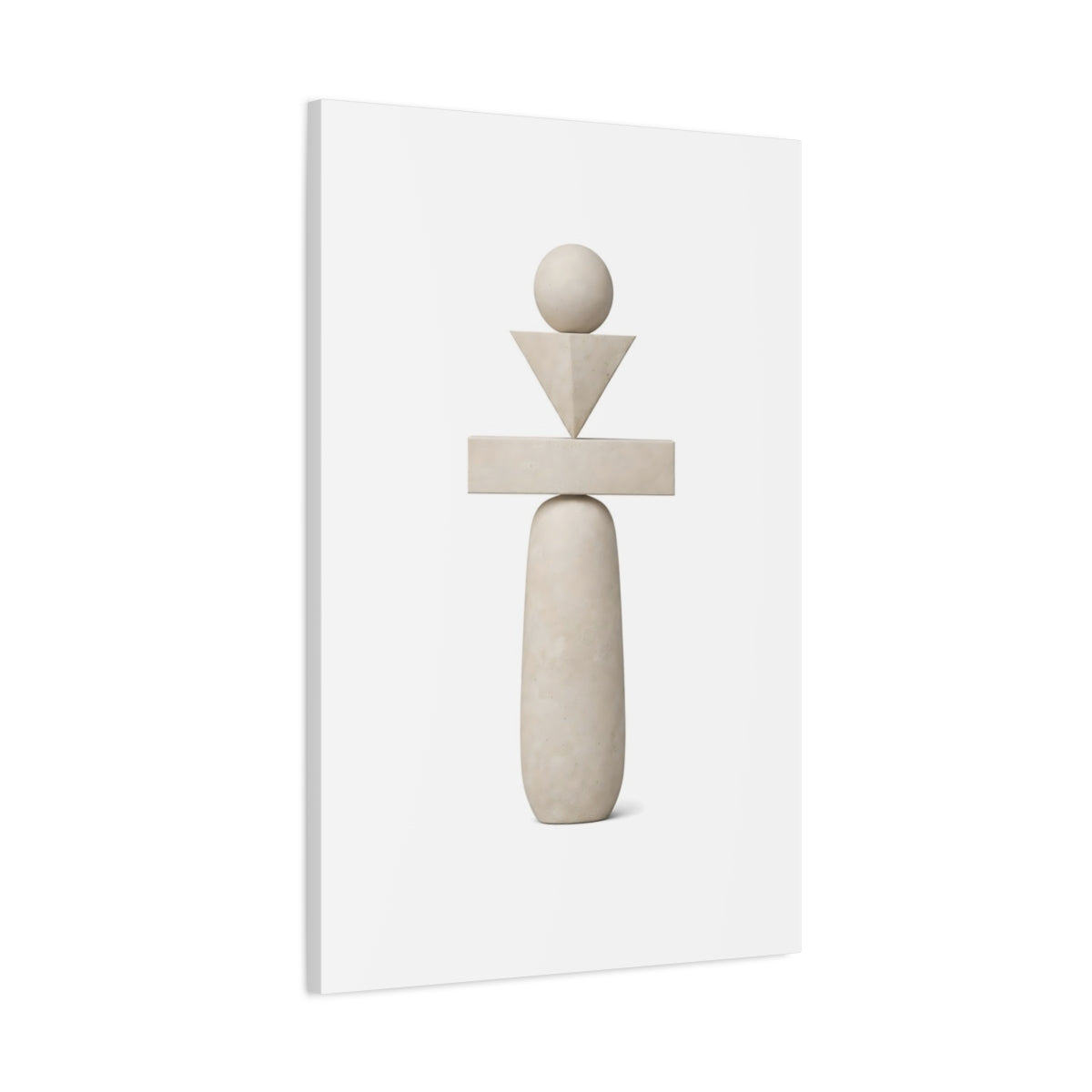 Abstract Geometric Forms Beige - Canvas Wall Art Print