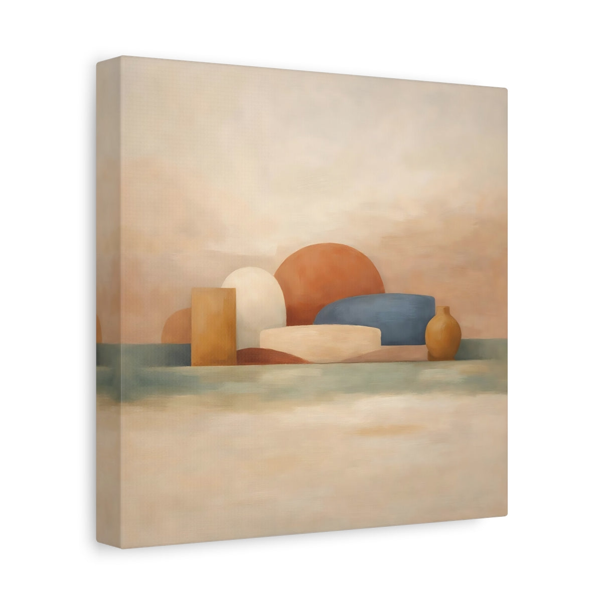 Side Mockup 9. Abstract Abstract Shapes Abstract Earth Tones shown as stretched canvas wall art