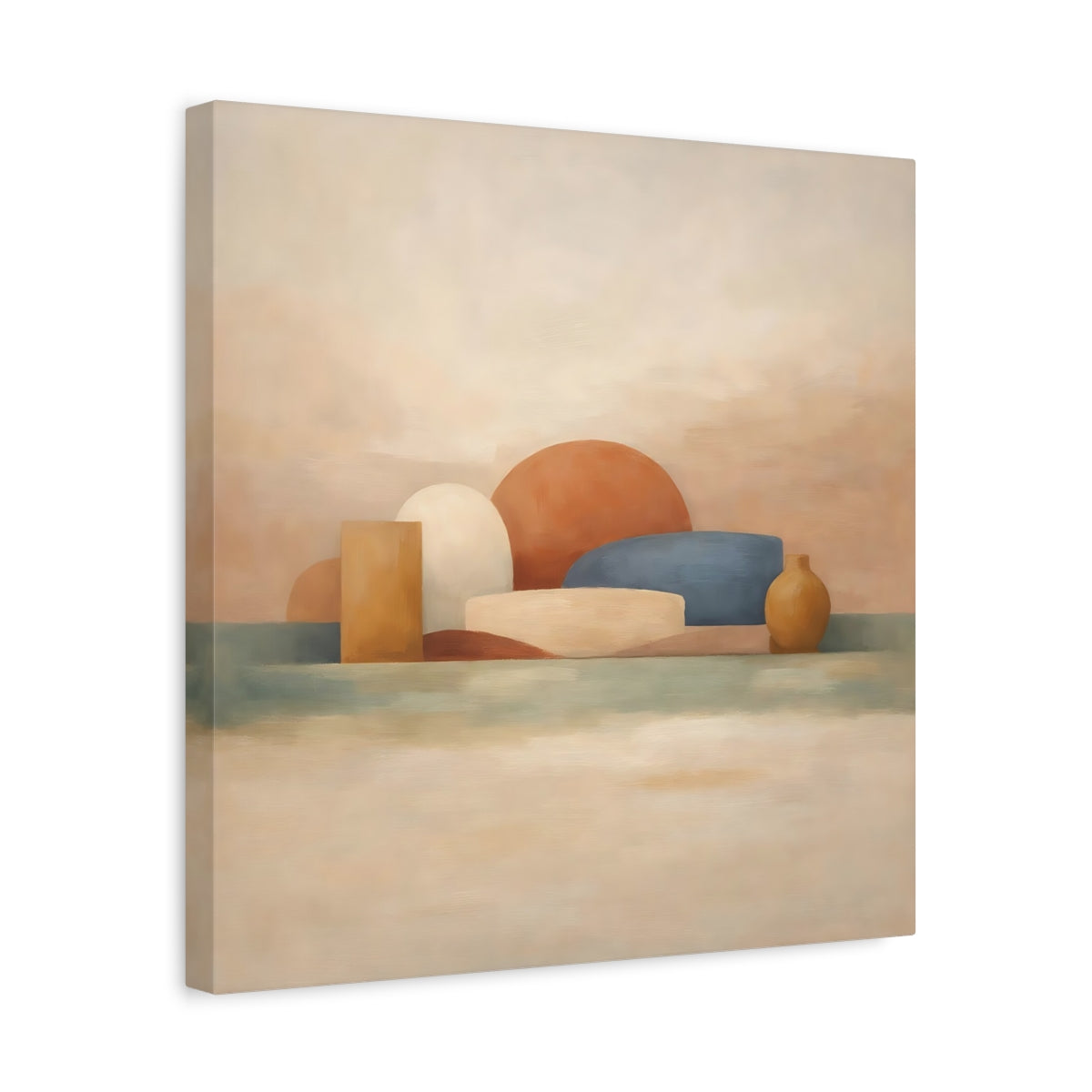 Side Mockup 6. Abstract Abstract Shapes Abstract Earth Tones shown as stretched canvas wall art