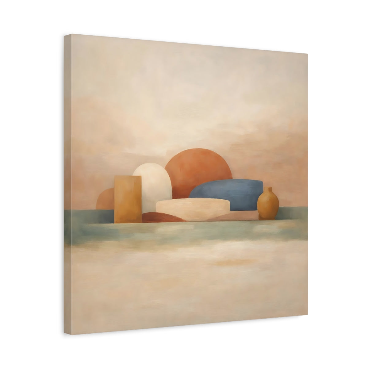 Side Mockup 5. Abstract Abstract Shapes Abstract Earth Tones shown as stretched canvas wall art