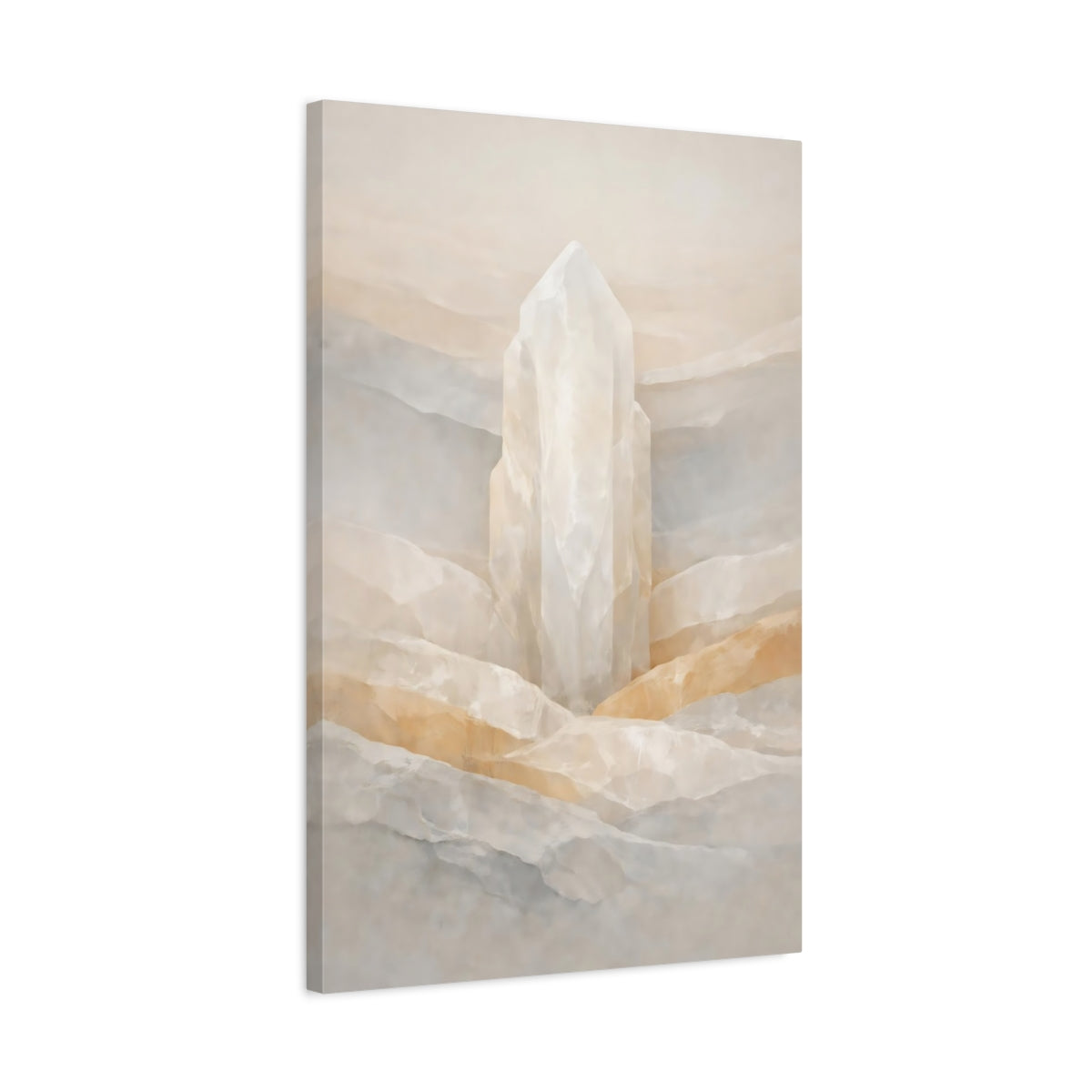 Nature Crystal Beige Grey - Canvas Wall Art Print