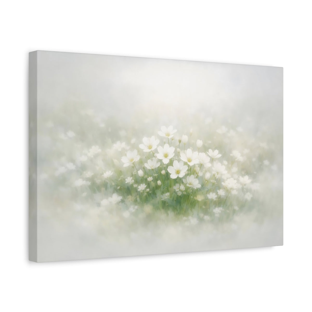 Nature White Flowers Floral - Canvas Wall Art Print