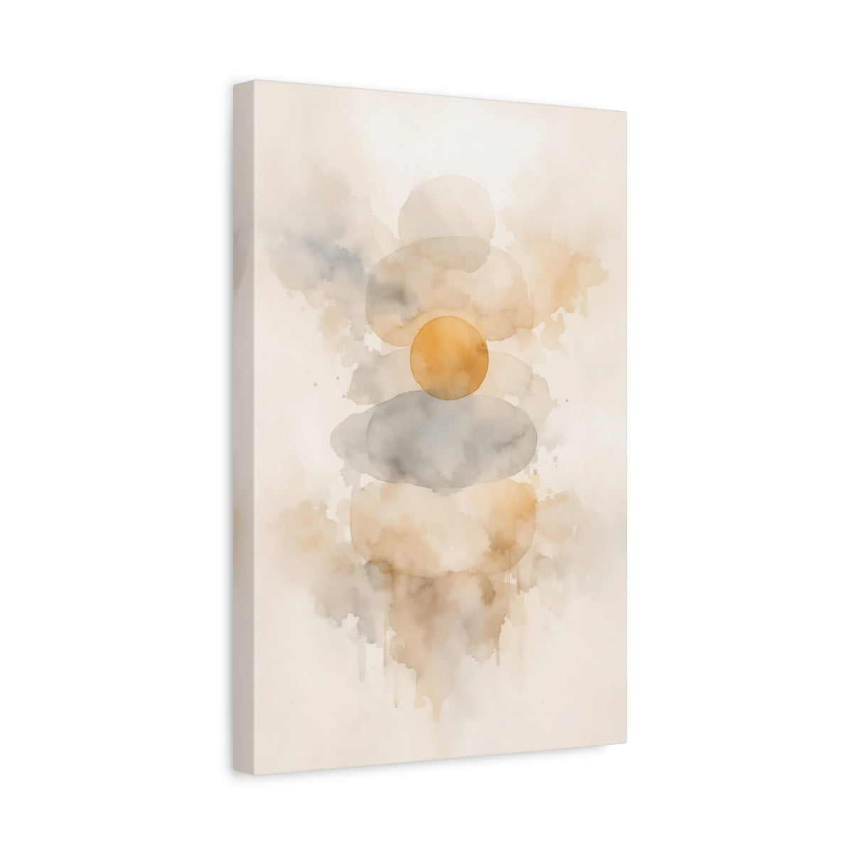 Side Mockup 4. Abstract Stacked Shapes Neutral Abstract Shapes shown as stretched canvas wall art