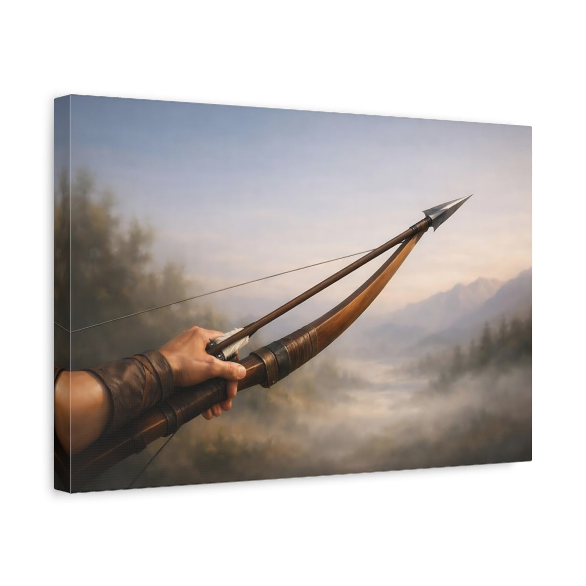 Vintage Bow And Arrow Archer - Canvas Wall Art Print