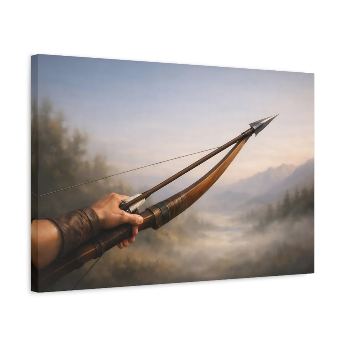 Vintage Bow And Arrow Archer - Canvas Wall Art Print