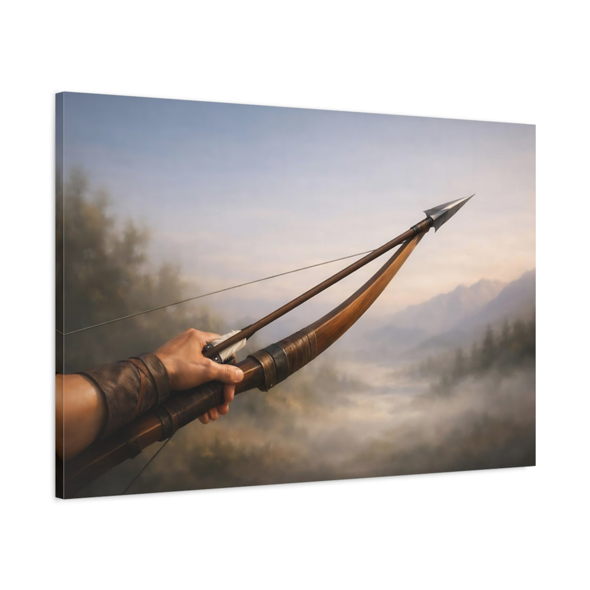 Vintage Bow And Arrow Archer - Canvas Wall Art Print