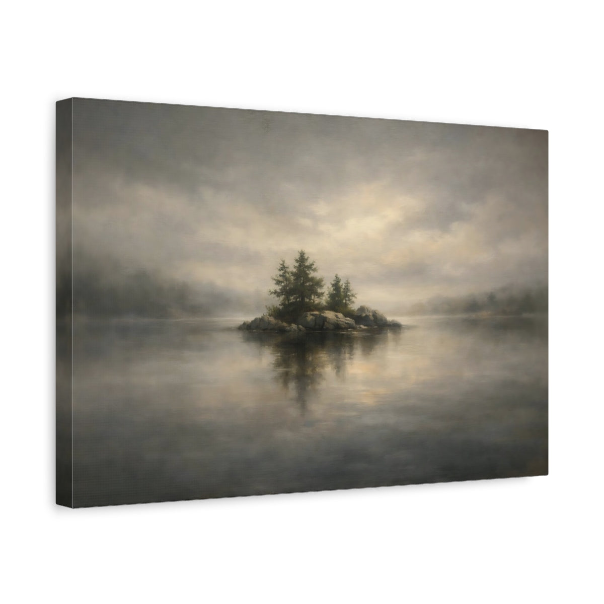 Side Mockup 4. Gallery Style Muted Black Minimal Tone shown as stretched canvas wall art