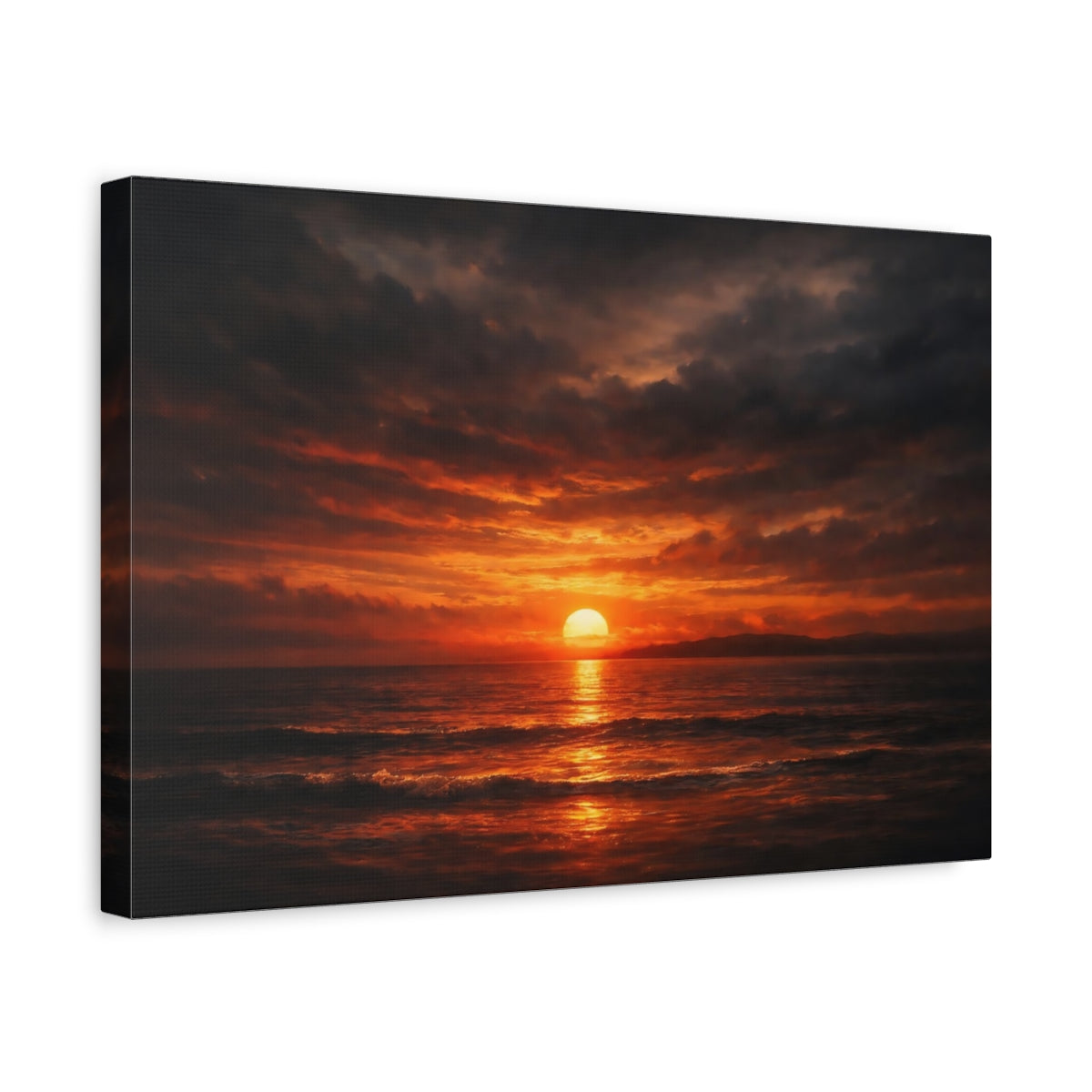 Dark Dramatic Sunset Nature - Canvas Wall Art Print