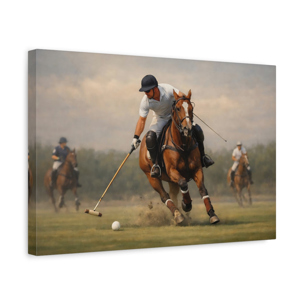 Sports Polo Player Horse - Canvas Wall Art Print