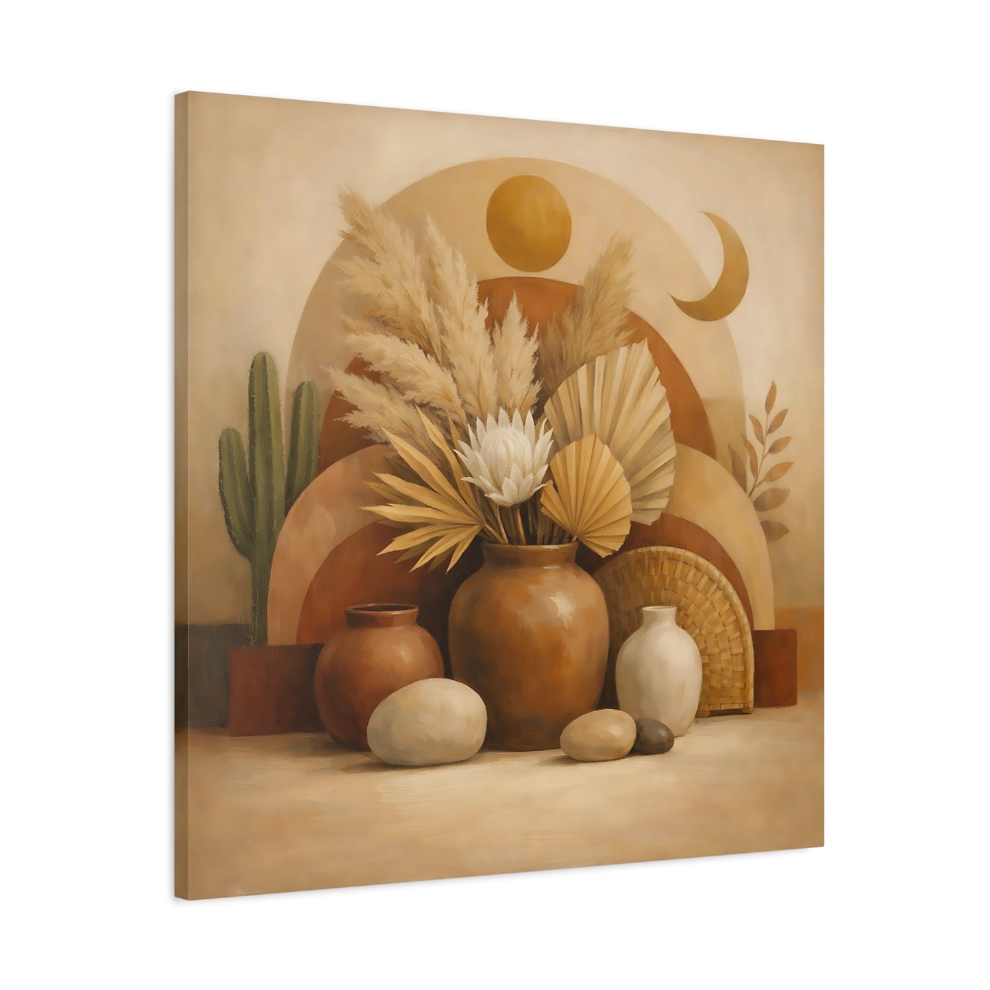 Nature Boho Still Life Brown And Beige - Canvas Wall Art Print