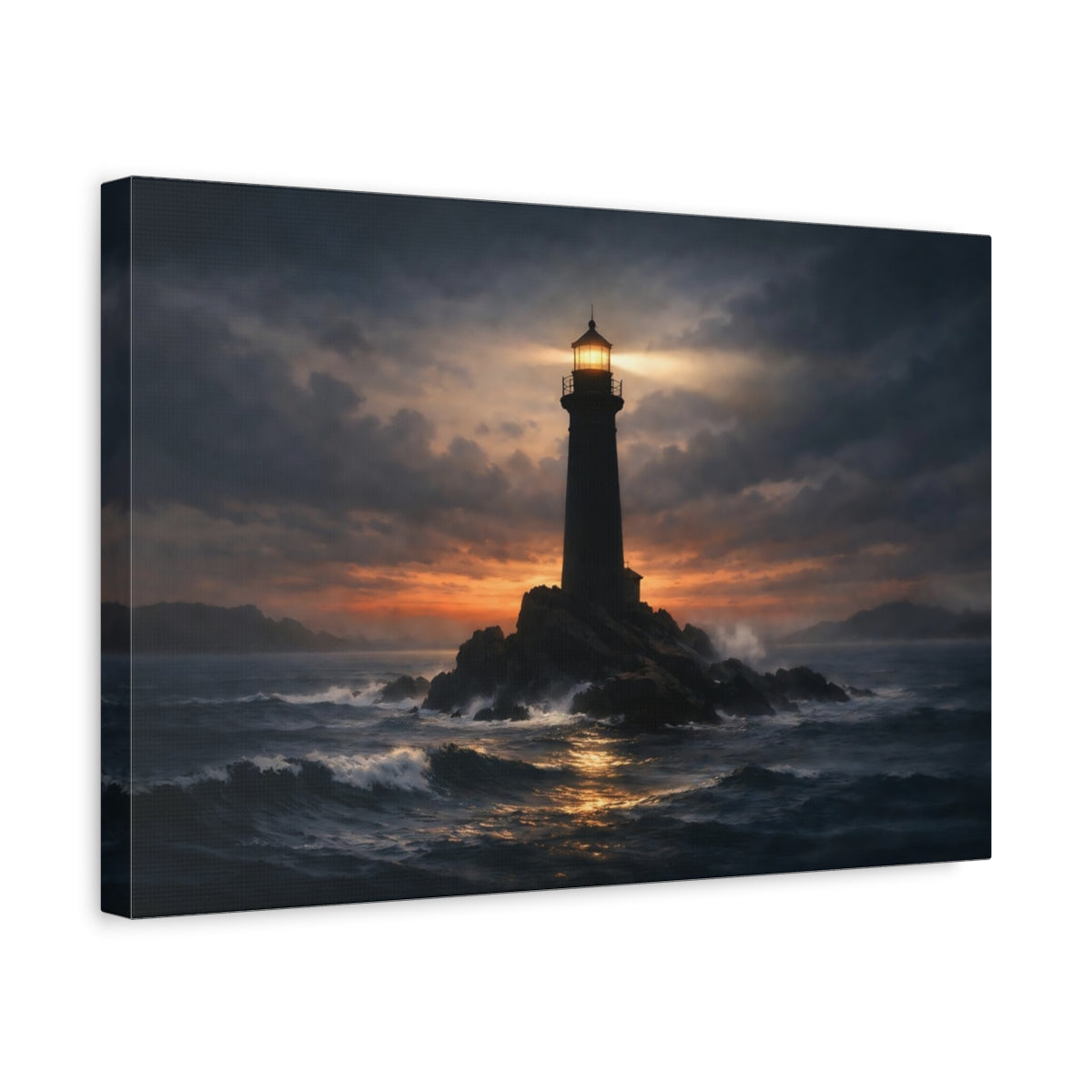Soft Matte Ocean Lighthouse Nature - Canvas Wall Art Print
