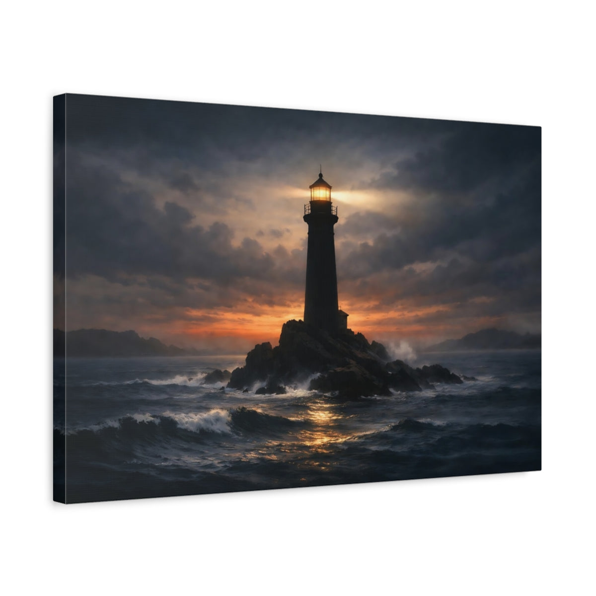 Soft Matte Ocean Lighthouse Nature - Canvas Wall Art Print