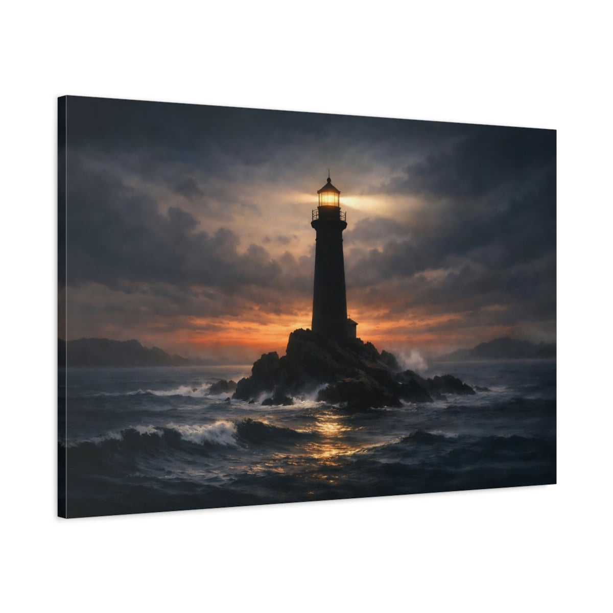 Soft Matte Ocean Lighthouse Nature - Canvas Wall Art Print